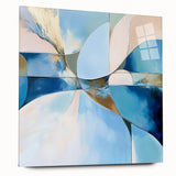 Colorful Abstract Wall Art – Blue, Peach & Gold Modern Canvas Decor