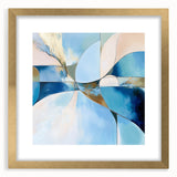 Colorful Abstract Wall Art – Blue, Peach & Gold Modern Canvas Decor