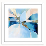 Colorful Abstract Wall Art – Blue, Peach & Gold Modern Canvas Decor