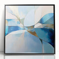 Colorful Abstract Wall Art – Blue, Peach & Gold Modern Canvas Decor