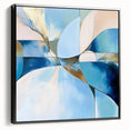 Colorful Abstract Wall Art – Blue, Peach & Gold Modern Canvas Decor