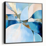 Colorful Abstract Wall Art – Blue, Peach & Gold Modern Canvas Decor