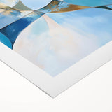 Colorful Abstract Wall Art – Blue, Peach & Gold Modern Canvas Decor