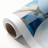 Colorful Abstract Wall Art – Blue, Peach & Gold Modern Canvas Decor