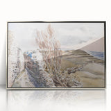 Pastoral Coastal Landscape - Soft Modern Wall Art in Earthy Tones