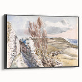 Pastoral Coastal Landscape - Soft Modern Wall Art in Earthy Tones