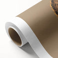 Art deco poster of an autumnal scene with warm orange and brown tones on rolled canvas, ideal for nursery wall art.