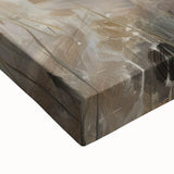 Close-up of an abstract figurative stretched canvas artwork showcasing vibrant colors and intricate details, ideal for modern home decor or artistic spaces.