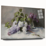 Abstract floral design on acrylic glass, showcasing vibrant colors and intricate patterns, viewed from the side, perfect for modern home decor accents.