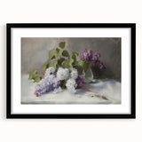 Abstract floral frame with a black mat, showcasing intricate flower designs in vibrant colors, perfect for modern home decor or art enthusiasts.