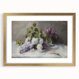 Abstract floral frame with a gold mat, showcasing vibrant colors and intricate flower designs, perfect for enhancing modern home decor.