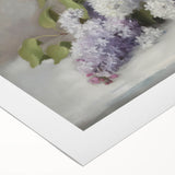 Abstract floral design on rolled canvas, showcasing vibrant colors and intricate patterns, elegantly packaged in a protective cardboard tube for safe shipping.