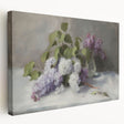 Stretched canvas showcasing an abstract floral design with vibrant colors, offering a modern decorative touch for home or office interiors.