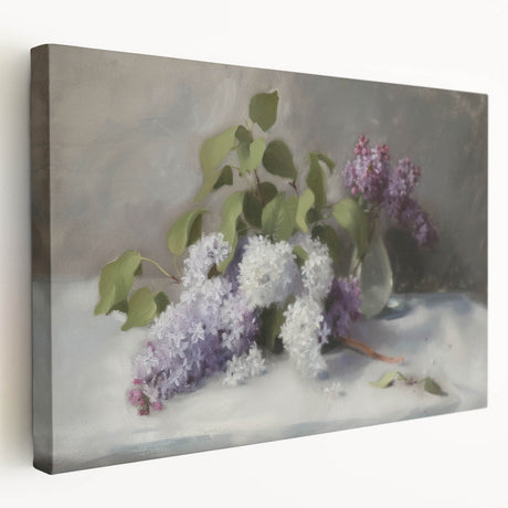 Stretched canvas showcasing an abstract floral design with vibrant colors, offering a modern decorative touch for home or office interiors.