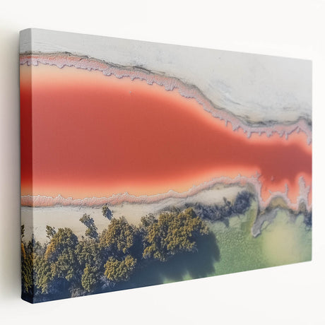 Abstract landscape canvas art showcasing vibrant colors and textured brush strokes in a side view. Ideal for modern home decor, adding depth and creativity.