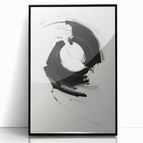 Framed abstract minimalist wall art in black acrylic, showcasing a sleek design with geometric patterns, perfect for modern home decor. Ideal for enhancing contemporary interiors.