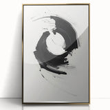 Framed abstract minimalist wall art featuring a gold acrylic design, ideal for modern decor. Perfect for adding elegance to living spaces or offices.