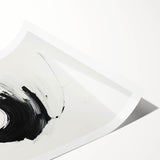 Abstract minimalist wall art print showcasing soft earth tones and geometric shapes, elegantly rolled and packaged in a protective cardboard tube for easy display.