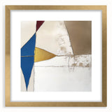 Modern Abstract Wall Art – Bold Geometric Canvas in Blue & Gold