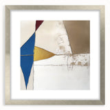 Modern Abstract Wall Art – Bold Geometric Canvas in Blue & Gold
