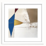Modern Abstract Wall Art – Bold Geometric Canvas in Blue & Gold