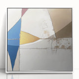 Modern Abstract Wall Art – Bold Geometric Canvas in Blue & Gold
