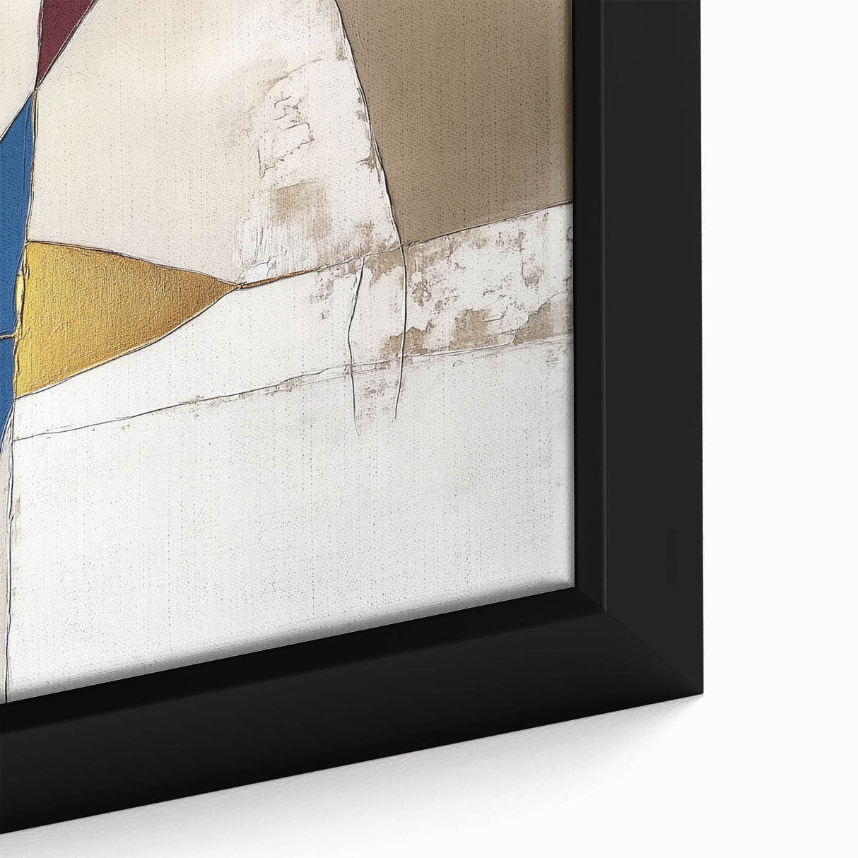 Modern Abstract Wall Art – Bold Geometric Canvas in Blue & Gold