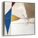Modern Abstract Wall Art – Bold Geometric Canvas in Blue & Gold