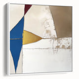 Modern Abstract Wall Art – Bold Geometric Canvas in Blue & Gold