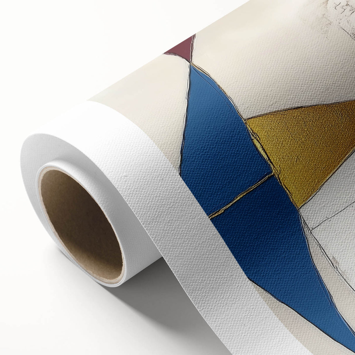 Modern Abstract Wall Art – Bold Geometric Canvas in Blue & Gold