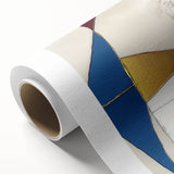 Modern Abstract Wall Art – Bold Geometric Canvas in Blue & Gold