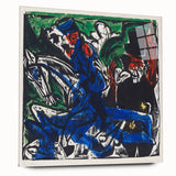 Abstract Expressionist Wall Art: Dynamic Color Burst