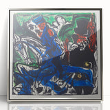 Abstract Expressionist Wall Art: Dynamic Color Burst