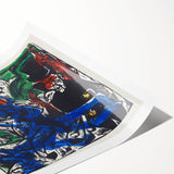 Abstract Expressionist Wall Art: Dynamic Color Burst