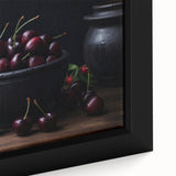 Extra large framed canvas featuring a close-up of colorful, textured fruits on a black background.