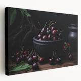 Large canvas featuring an assortment of colorful fruits, ideal for kitchen wall art.