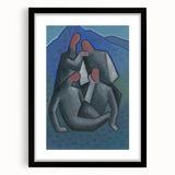 Abstract Figures - Modern Wall Art with Bold Shapes in Cool Tones