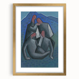 Abstract Figures - Modern Wall Art with Bold Shapes in Cool Tones