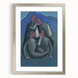 Abstract Figures - Modern Wall Art with Bold Shapes in Cool Tones