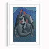 Abstract Figures - Modern Wall Art with Bold Shapes in Cool Tones