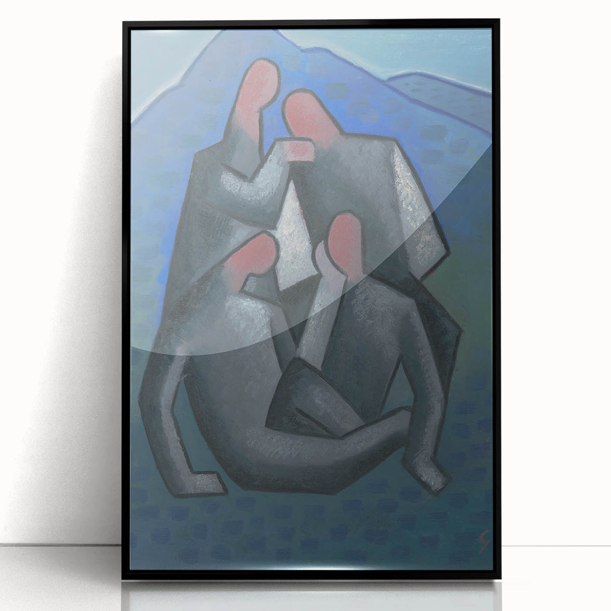Abstract Figures - Modern Wall Art with Bold Shapes in Cool Tones