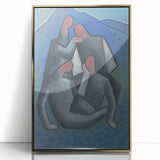 Abstract Figures - Modern Wall Art with Bold Shapes in Cool Tones