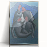 Abstract Figures - Modern Wall Art with Bold Shapes in Cool Tones