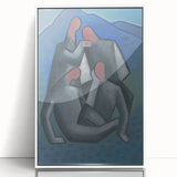 Abstract Figures - Modern Wall Art with Bold Shapes in Cool Tones