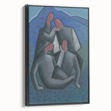 Abstract Figures - Modern Wall Art with Bold Shapes in Cool Tones