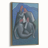 Abstract Figures - Modern Wall Art with Bold Shapes in Cool Tones