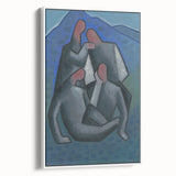 Abstract Figures - Modern Wall Art with Bold Shapes in Cool Tones