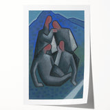 Abstract Figures - Modern Wall Art with Bold Shapes in Cool Tones