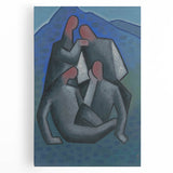 Abstract Figures - Modern Wall Art with Bold Shapes in Cool Tones
