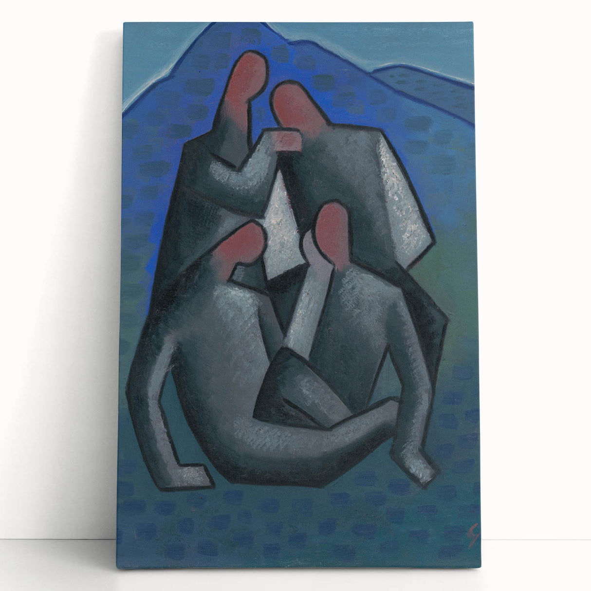 Abstract Figures - Modern Wall Art with Bold Shapes in Cool Tones